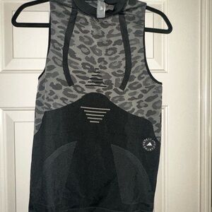 Adidas by Stella McCartney Gray and Black Leopard Tank Top